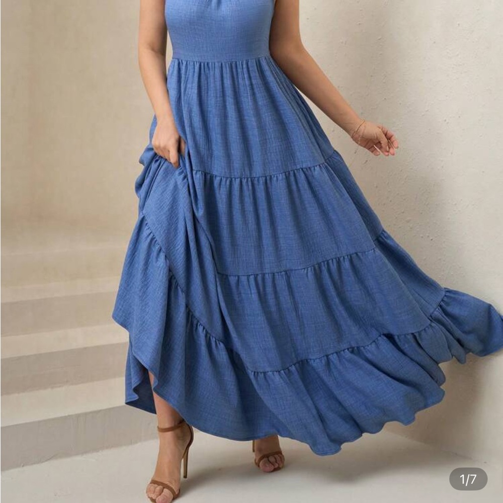Elegant Blue Maxi Dress